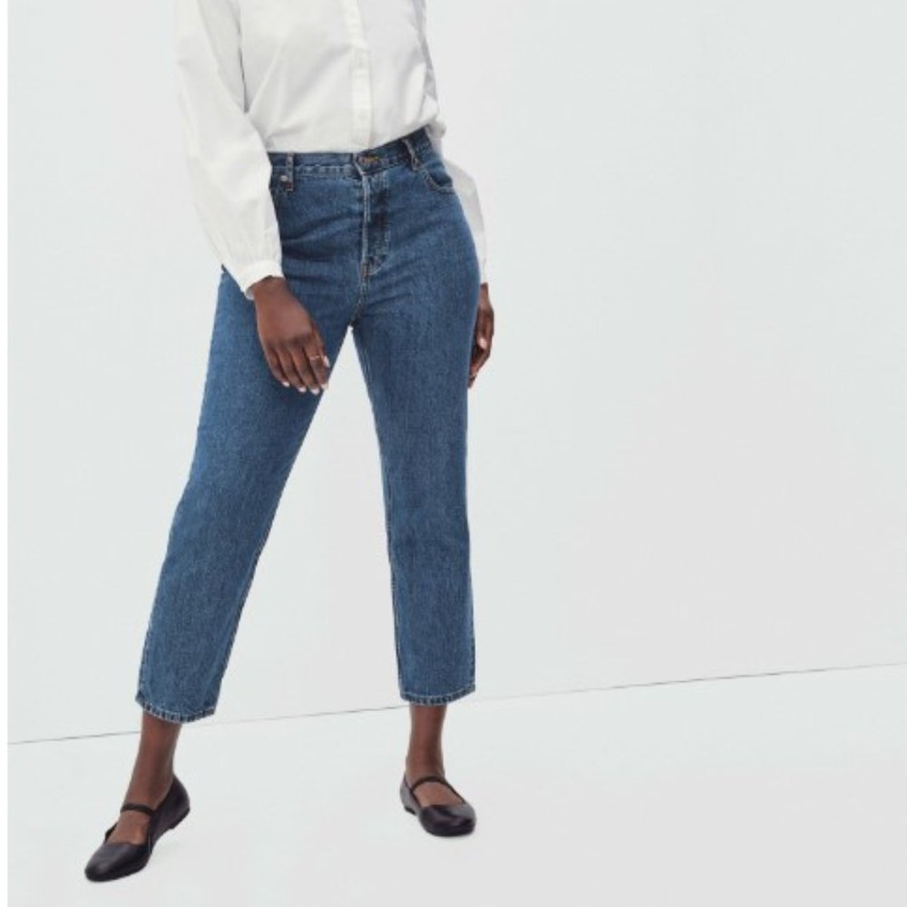 EVERLANE Curvy 90’s Cheeky Straight Jean blue